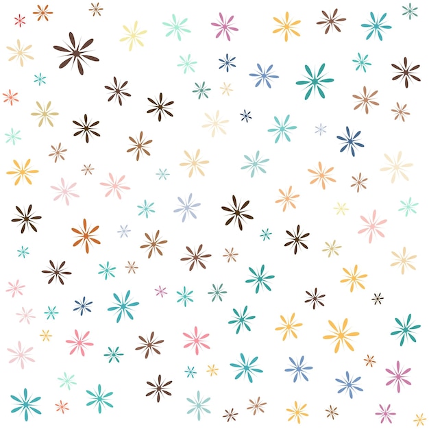 Vector patrón con flor de estrella multicolor aislada en ilustración vectorial de fondo blanco