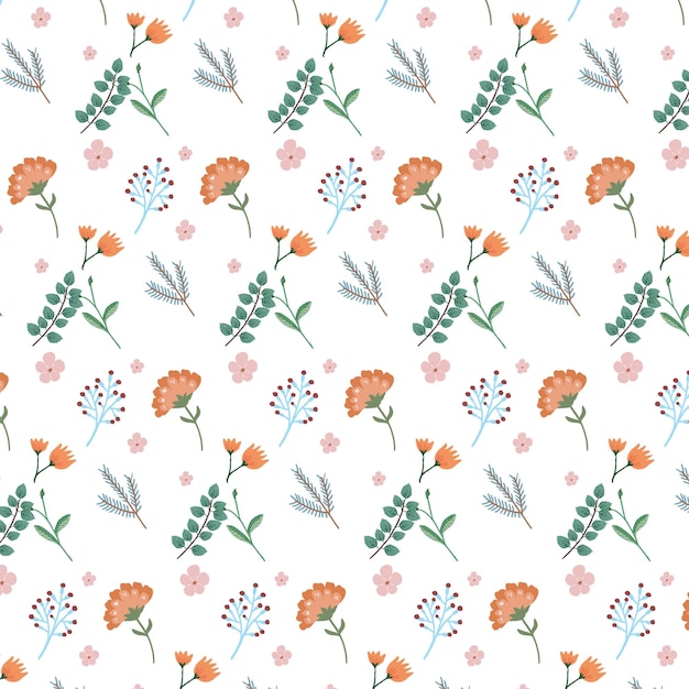 Patrón de flor floral sin costuras diseño de arte impresión de tela ilustración vectorial