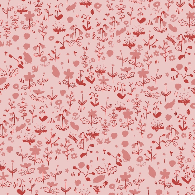 Patrón de flor floral de primavera ilustración de flor de tela vectorial diseño textil hojas de hoja