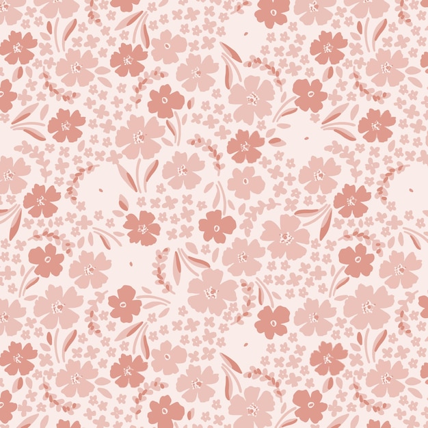 Patrón de flor floral de primavera ilustración de flor de tela vectorial diseño textil hojas de hoja