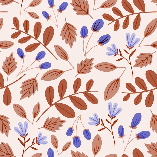 Patrón de flor floral de primavera ilustración de flor de tela vectorial diseño textil hojas de hoja