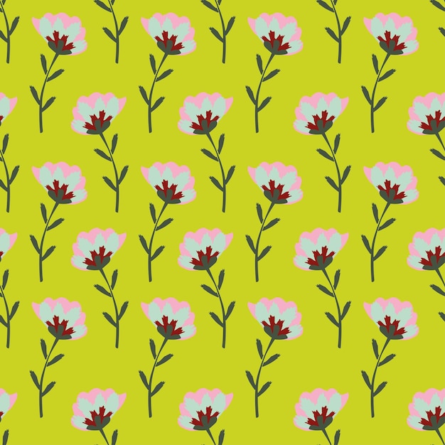un patrón de flor con un fondo verde con un patrón de flores