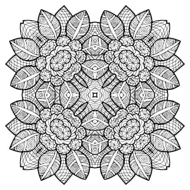 Patrón de flor Mandala para colorear