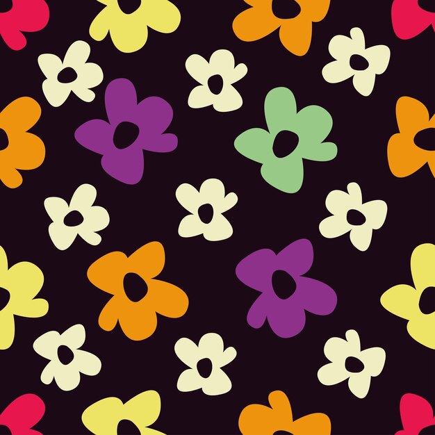 patrón flor pequeña margarita floral vector abstracto mujer simple vintage folk ditsy chintz
