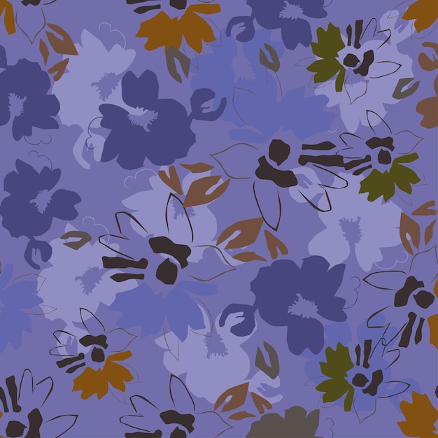 patrón flor pequeña margarita floral vector abstracto mujer simple vintage folk ditsy chintz