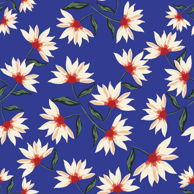 patrón flor resumen ditsy gráfico aislado floral textura vectorial de fondo sin costuras