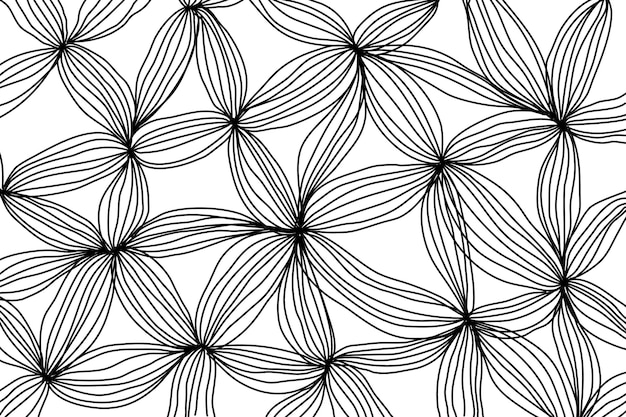 patrón floral abstracto en blanco y negro