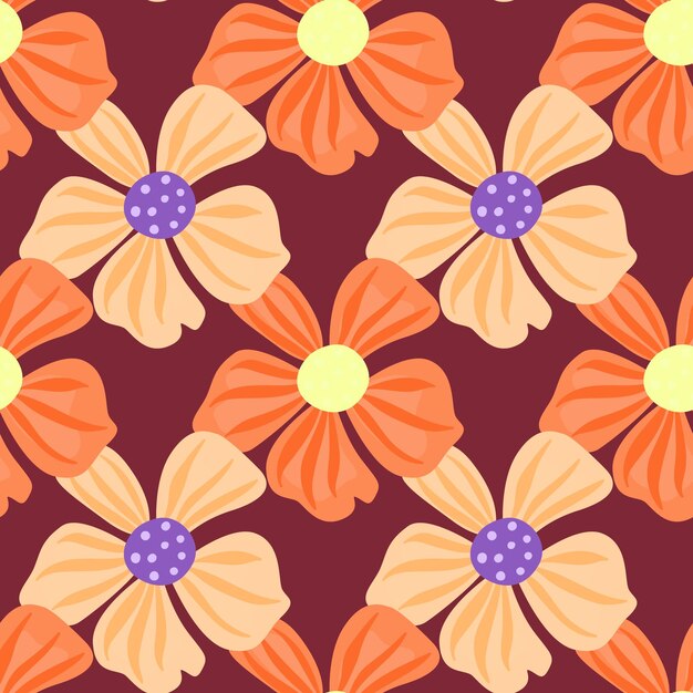 Patrón floral abstracto sin fisuras en estilo simple Fondo sin fin de flor de manzanilla