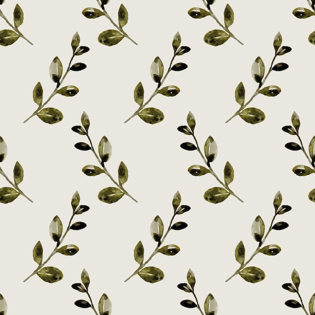 Patrón floral abstracto sin fisuras con hojas de acuarela