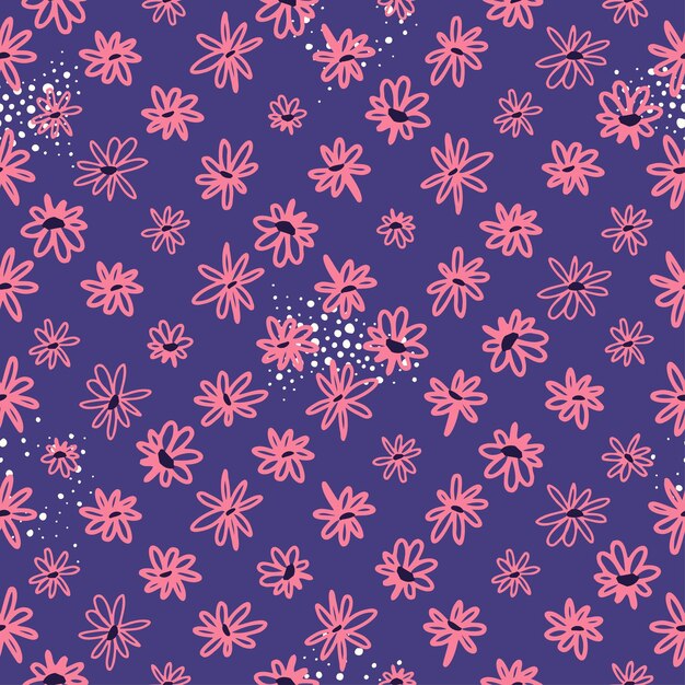 Vector patrón floral abstracto de moda dibujado a mano. diseño de fondo transparente de collage botánico