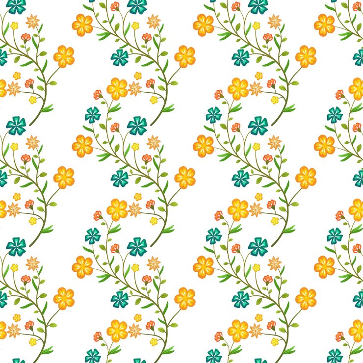 Patrón floral de acuarela vectorial libre