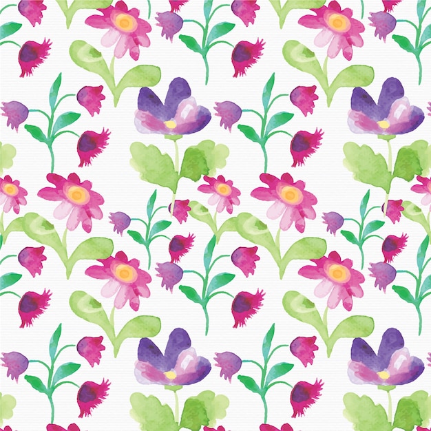 Patrón floral acuarela