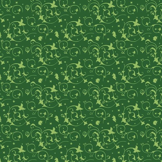 patrón floral adorno sin costuras giros elegantes adorno hojas rama flor