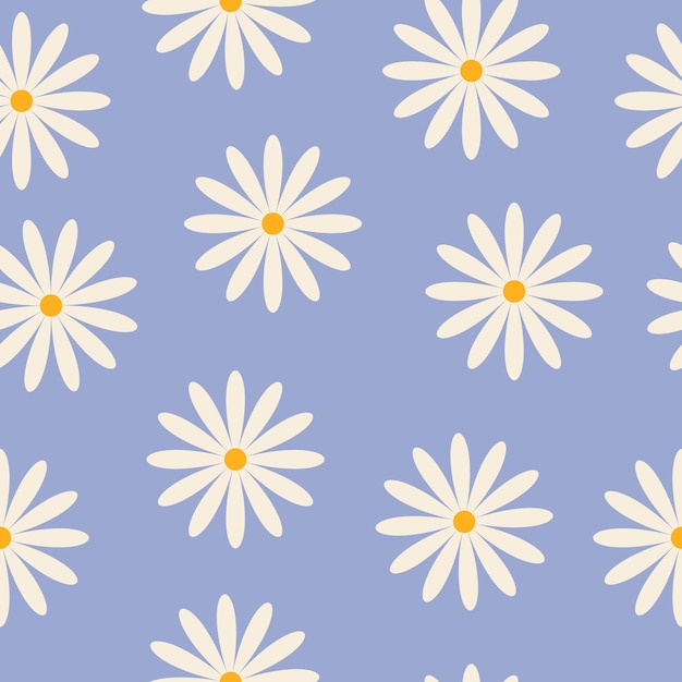 Patrón floral al estilo de los años 70 con flores maravillosas Diseño floral retro Estilo de los años 70