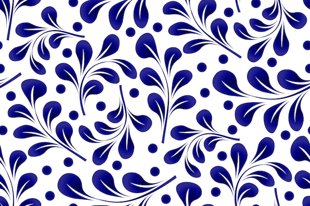 Patrón floral azul y blancojpg