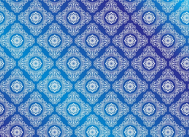 Patrón floral azul sin costuras