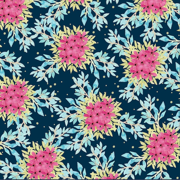 Patrón floral azul marino