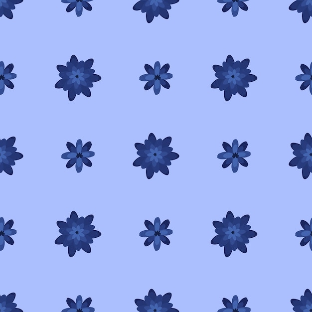 Patrón floral bonitas flores sobre fondo azul gris