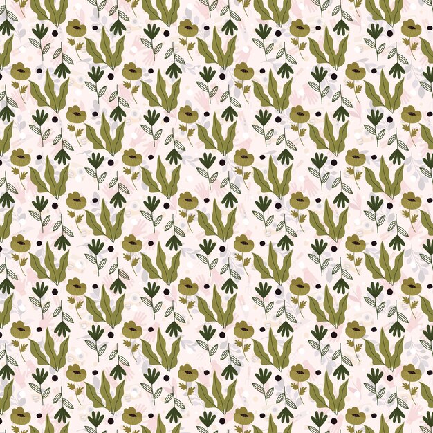 un patrón floral con cactus y flores