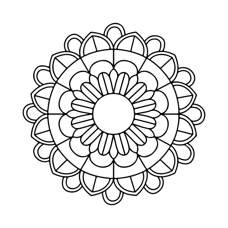 Patrón floral en un círculo Arte del Mandala