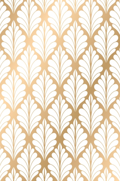 Patrón floral clásico sin costuras Diseño de patrón de oro elegante