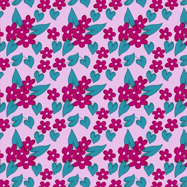 Patrón floral colorido sin costuras vectorial para texturas de fondo, impresión de tela, envoltura de textiles