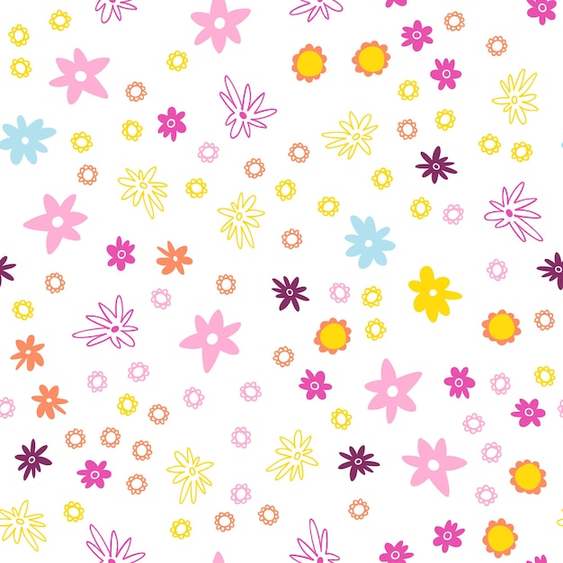 Patrón floral colorido en estilo minimalista de moda Patrón sin costuras de planta abstracta dibujada a mano para envolver papel cubierta textil papel tapiz tarjetas de banner