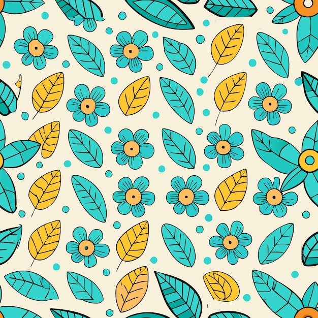 patrón floral colorido en un fondo azul
