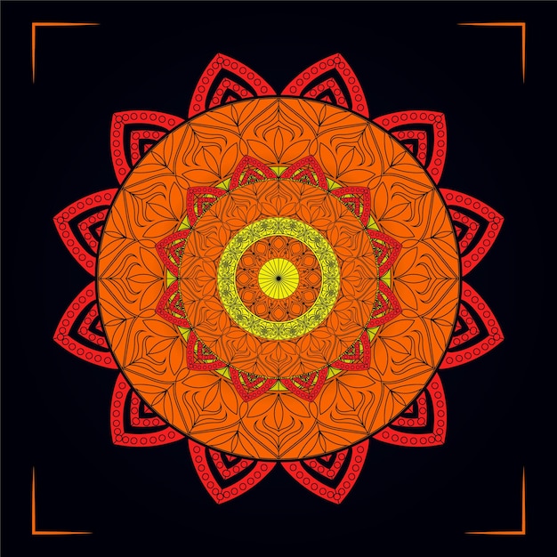 Patrón floral colorido mandala diseño