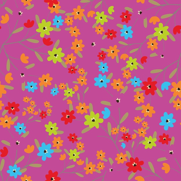 un patrón floral colorido con muchas flores diferentes