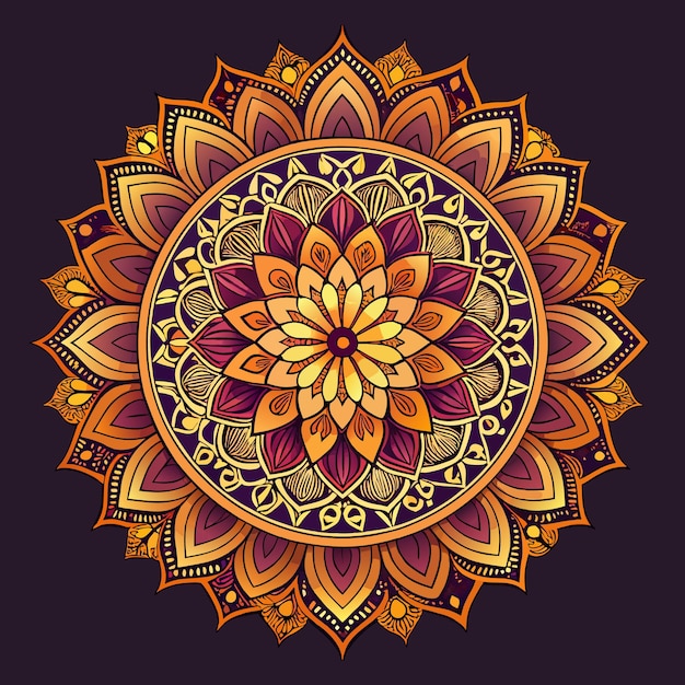 un patrón floral colorido se muestra en el centro de un círculo