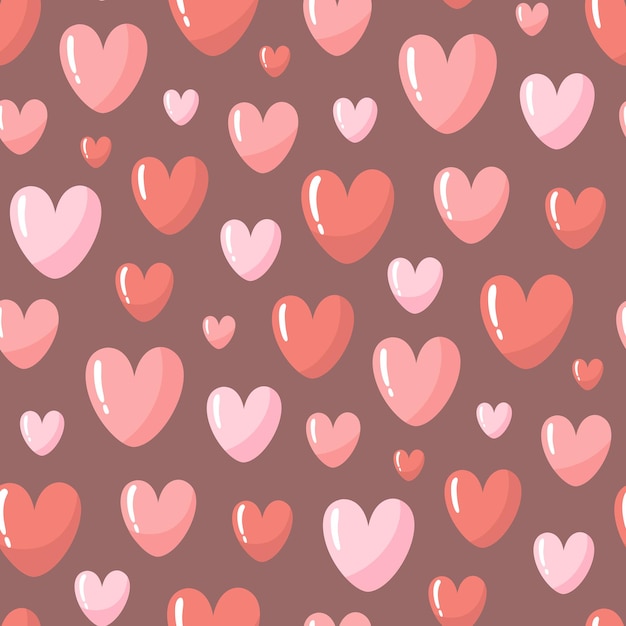 Patrón floral con corazones para el día de san valentín