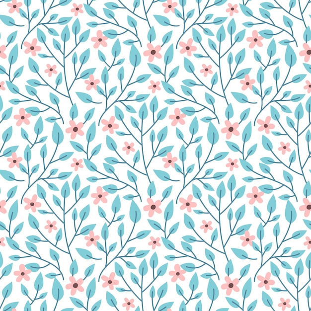 Vector patrón floral sin costura vectorial impresión con flores y hojas textura para prendas textiles de tela