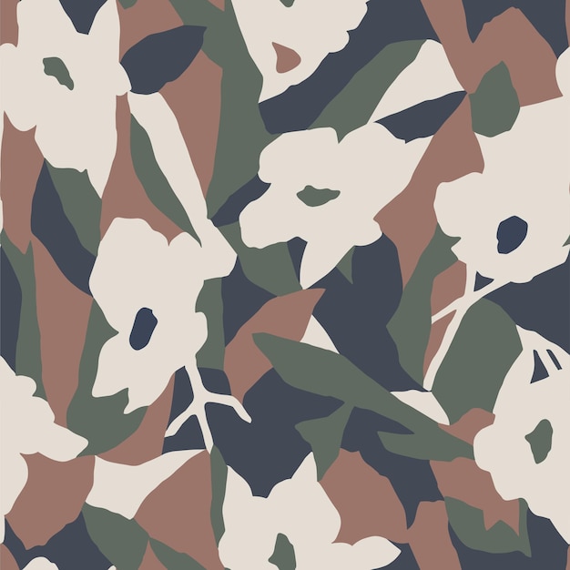 Patrón floral sin costuras artístico abstracto vectorial