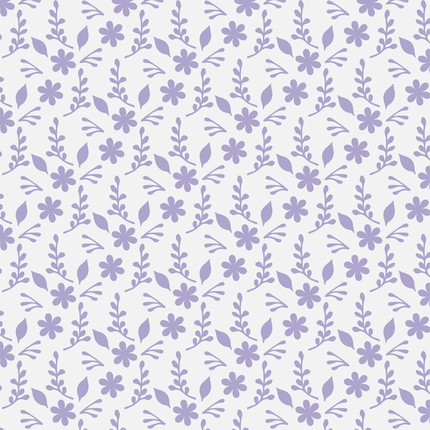 Patrón floral sin costuras con diferentes hojas y plantas Ilustración vectorial