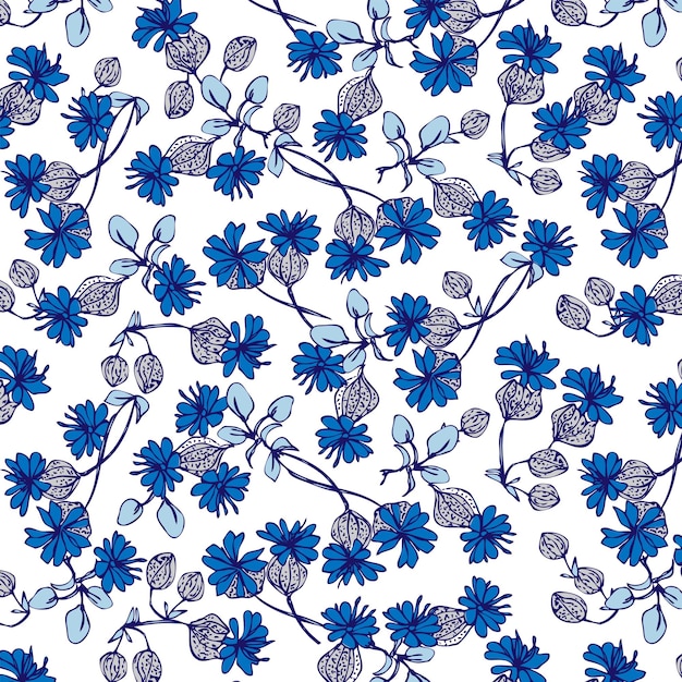 Patrón floral sin costuras y diseño de revestimiento textil con fondo