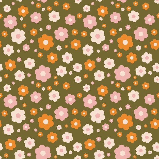 Patrón floral sin costuras elemento forma vectorial garabateo floral textura abstracta y fondo de tela