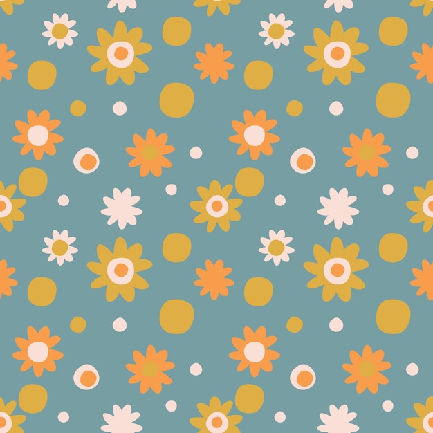 Patrón floral sin costuras elemento forma vectorial garabateo floral textura abstracta y fondo de tela