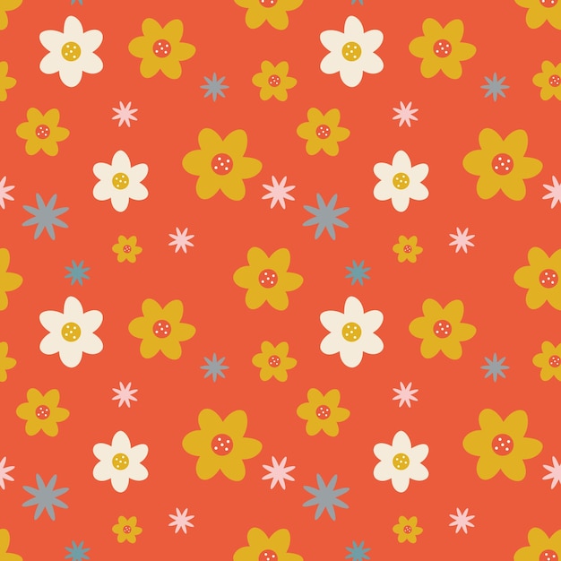 Patrón floral sin costuras elemento forma vectorial garabateo floral textura abstracta y fondo de tela