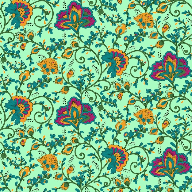 Patrón floral sin costuras de época