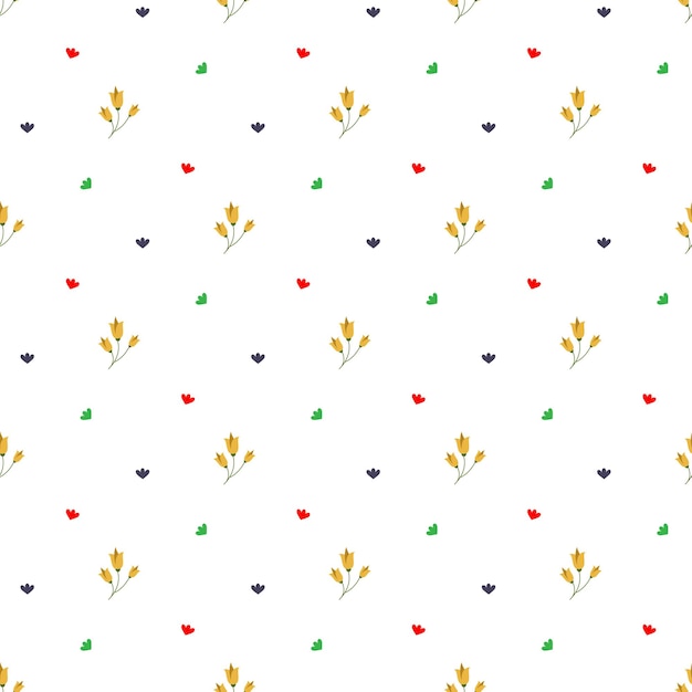 Patrón floral sin costuras con flores abstractas de colores sobre un fondo blanco