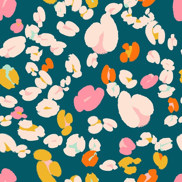 Patrón floral sin costuras con flores abstractas Impresión de diseño de fondo verde vectorial