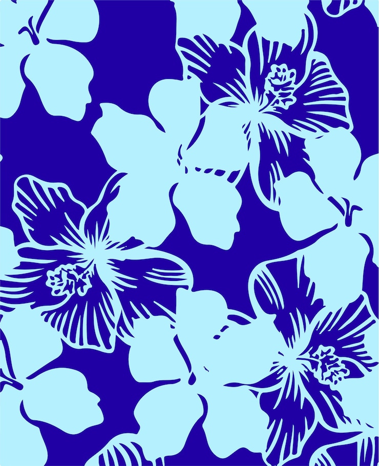 Patrón floral sin costuras con grandes flores e ilustración vectorial