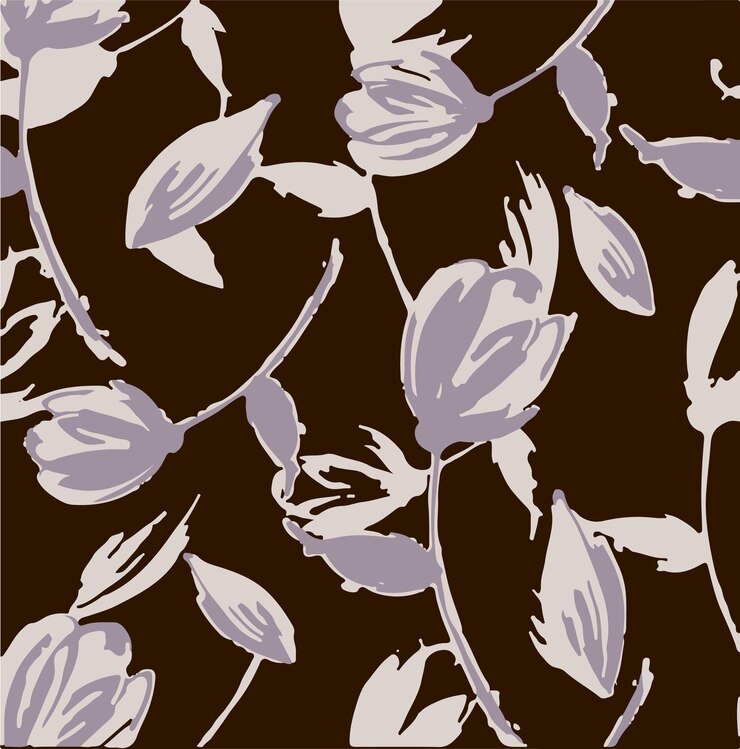 Patrón floral sin costuras con grandes flores e ilustración vectorial