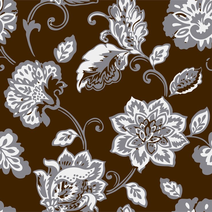 Patrón floral sin costuras con grandes flores e ilustración vectorial