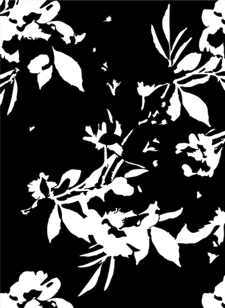 Patrón floral sin costuras con grandes flores e ilustración vectorial