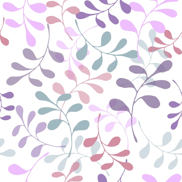 Patrón floral sin costuras Ilustración dibujada a mano aislada sobre fondo blanco Vector EPS