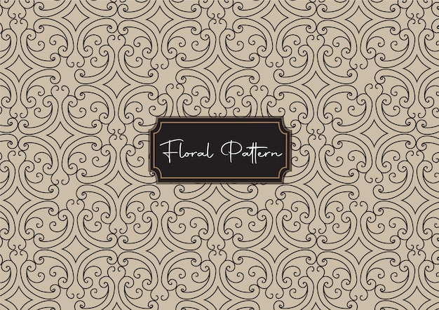 Patrón floral sin costuras con ilustración dibujada a mano por Vector