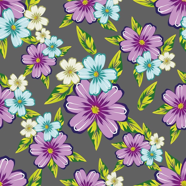 Patrón floral sin costuras libertad ditsy impresión ornamento floral abstracto en pequeño motivo popular