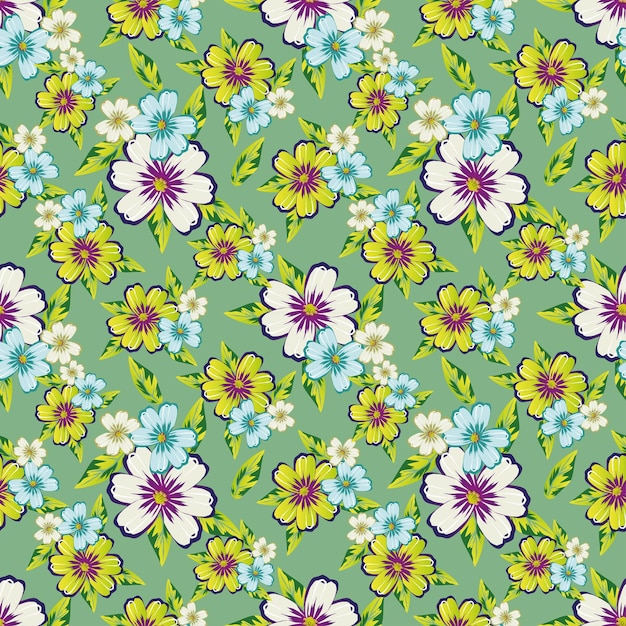 Patrón floral sin costuras libertad ditsy impresión ornamento floral abstracto en pequeño motivo popular